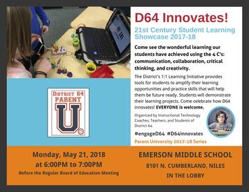 D64 Innovates! 21st Century Student Learning Showcase 2017-18